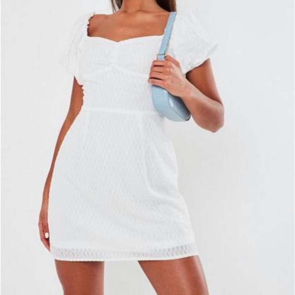 White Milkmaid Ruched Bust Mini Dress